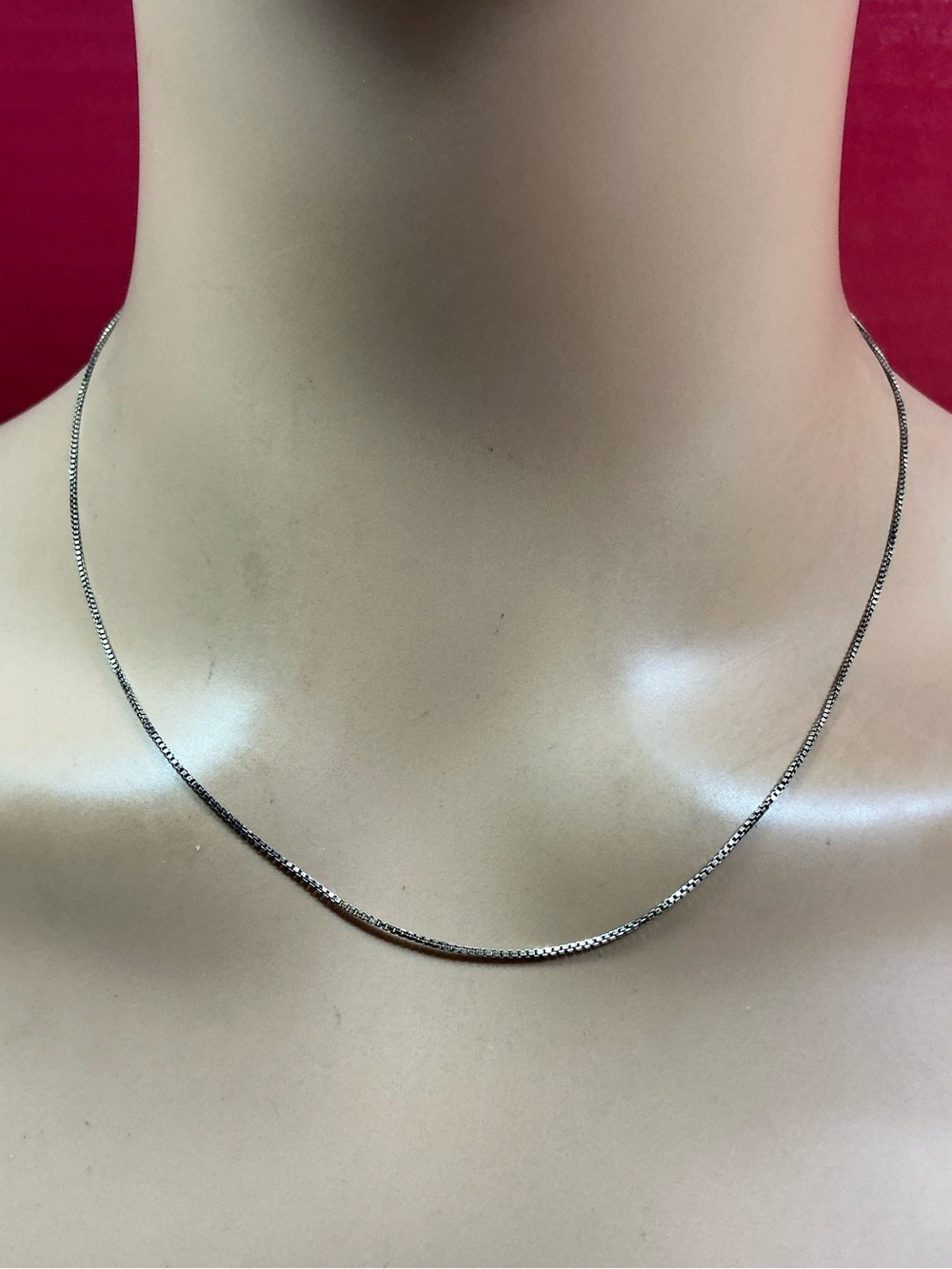 Minimalist Sterling Silver Box Chain Necklace for Women